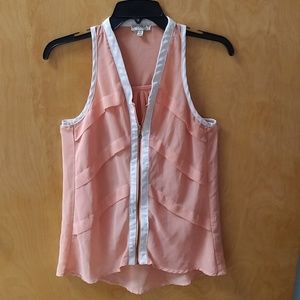 Chocolate USA Pink/Orange Full Zipper Tank Top